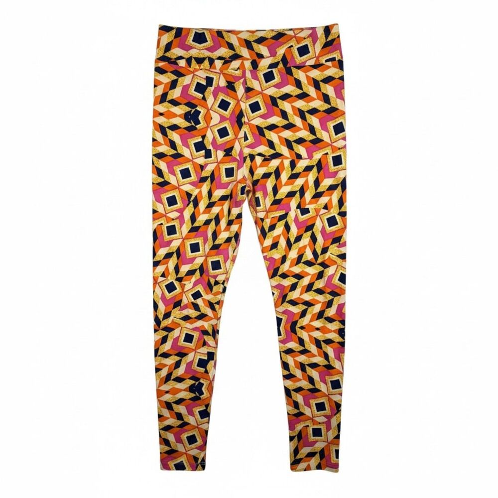 LuLaRoe TC2 Geometric Print Leggings Buttery Soft Stretch Plus Size Colorful